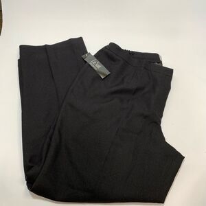 Le Suit Women's Mid-Rise Relaxed Fit Torino Dress Pants Black Size 18W NWT
